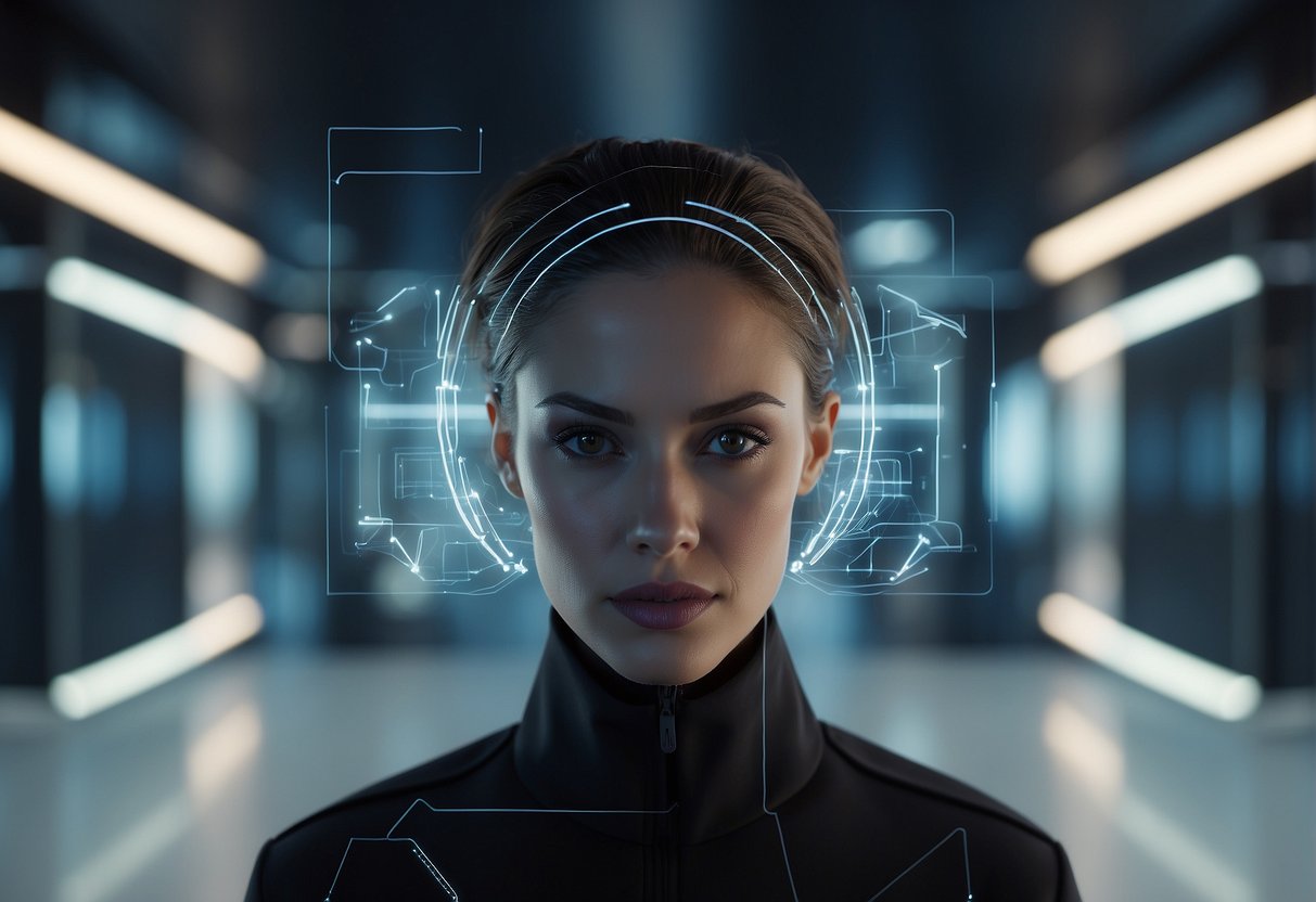 A futuristic digital identity concept with Idemia's electronic signature technology, showcasing trust and security