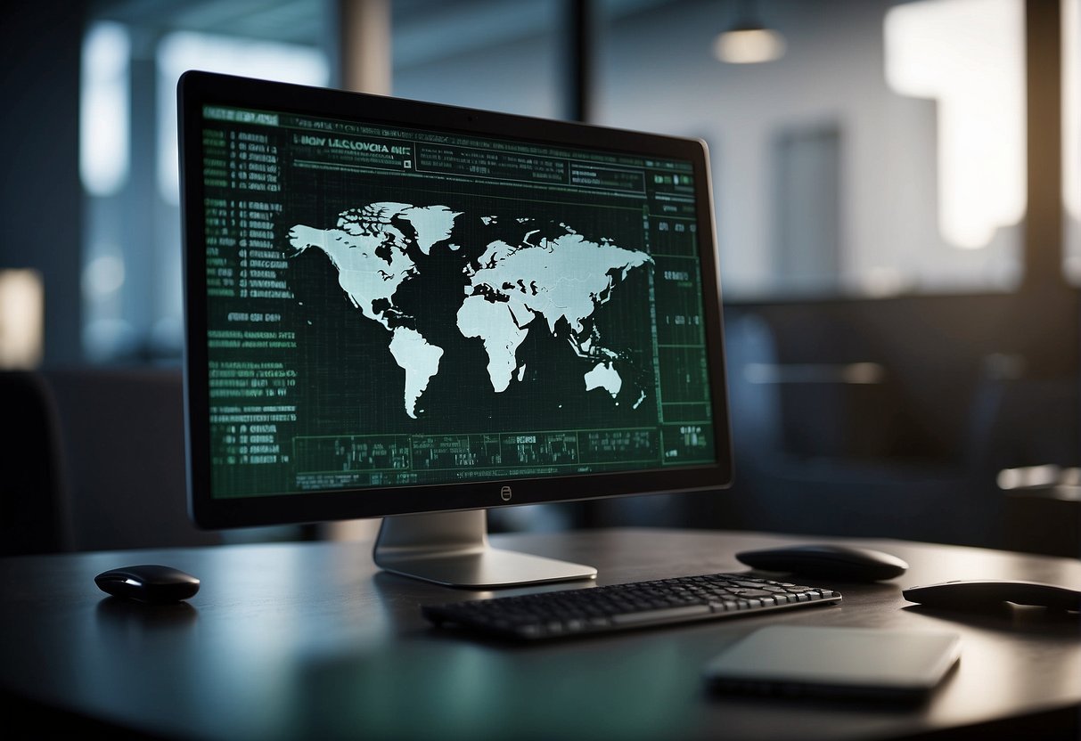 A computer screen displays electronic identification and authentication, alongside an electronic signature