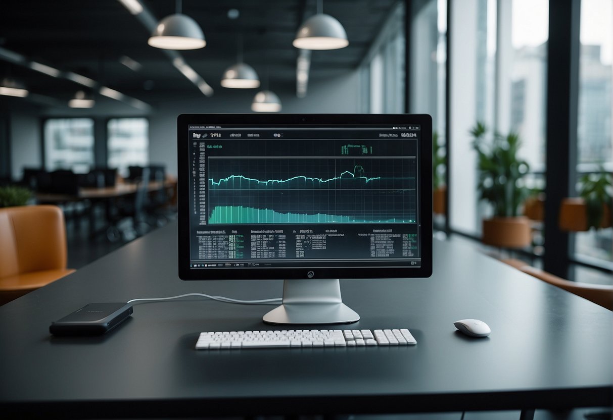 A computer screen displaying the Klekoon platform for public procurement markets with a sleek and modern design