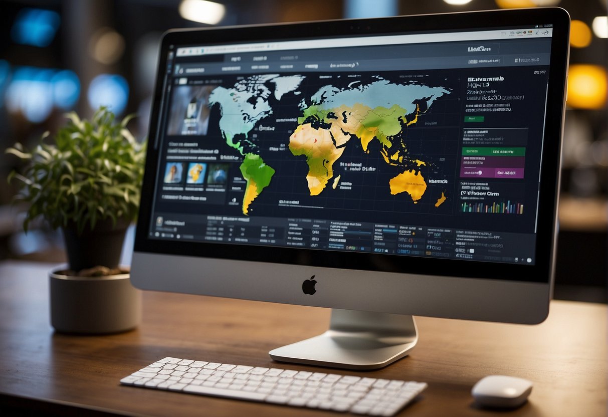 A computer screen displays the Klekoon platform, showcasing public market publications. The interface is clean and user-friendly, with clear categories and search options