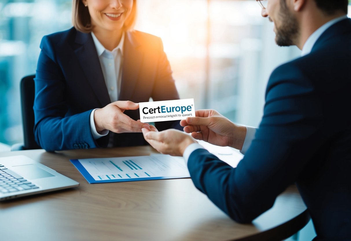 Une personne recevant des conseils et du soutien de CertEurope, un fournisseur de signatures électroniques de confiance.