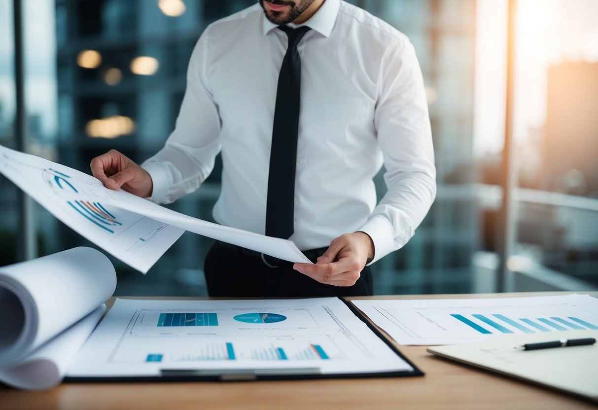 Un architecte présentant des dessins techniques et des plans pour un concours de projet public