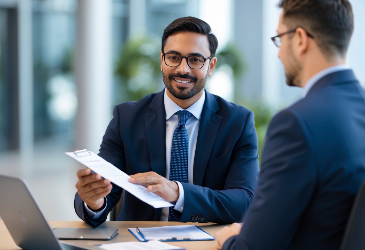 Un fournisseur répond avec assurance à la demande de clarification d'un agent des marchés publics concernant son offre, démontrant professionnalisme et compétence dans la navigation du processus de passation des marchés publics.
