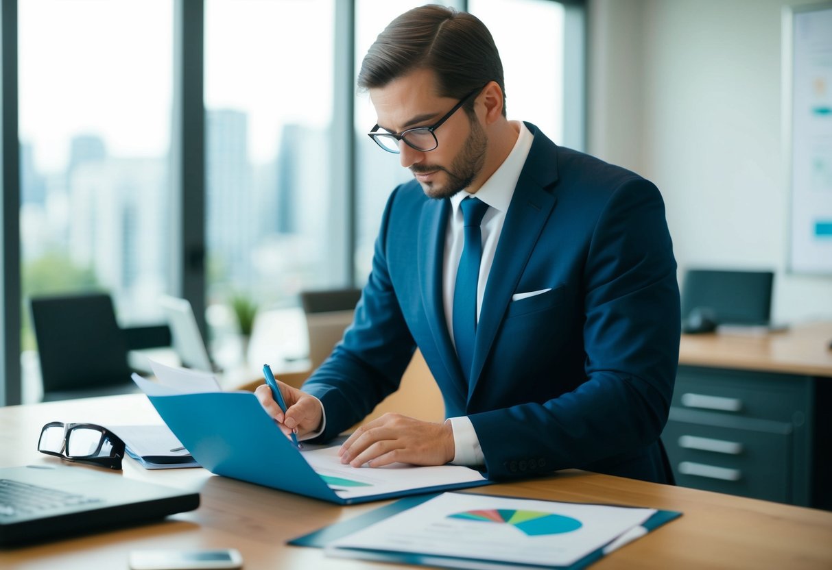 Un professionnel des affaires élaborant une candidature réussie pour des contrats d'impression publique et de reprographie