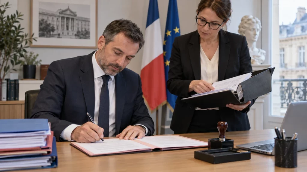 Signature d'un acte d'engagement pour un marché public