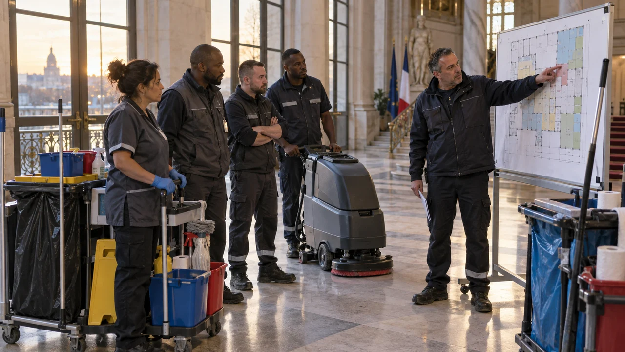 Organisation du démarrage d'un marché public de nettoyage