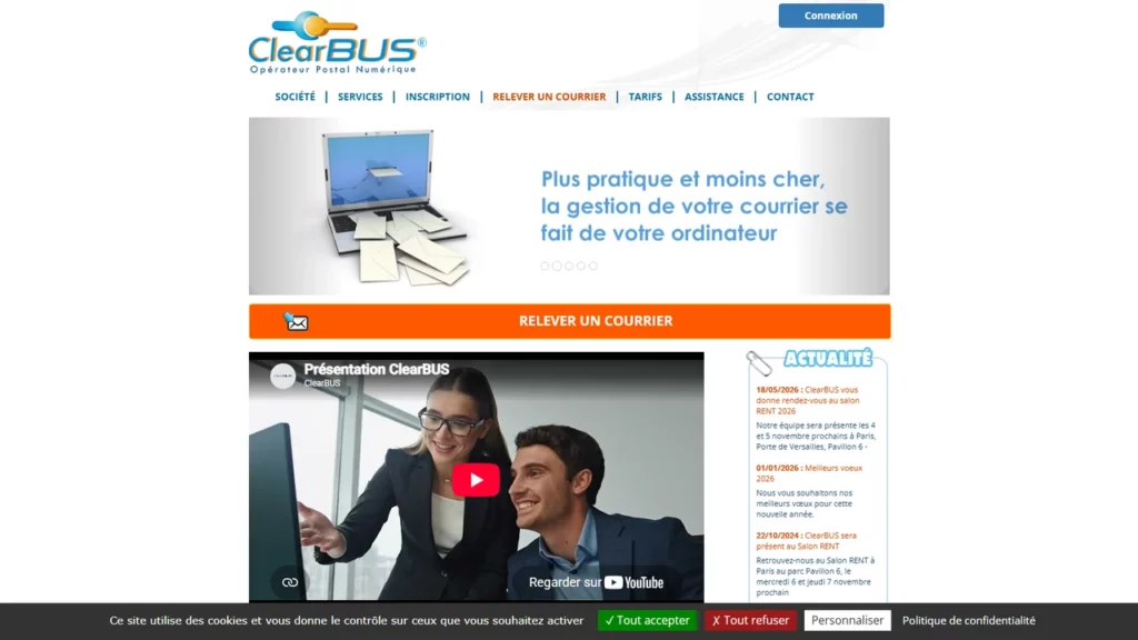 Page officielle de ClearBUS, opérateur de confiance numérique