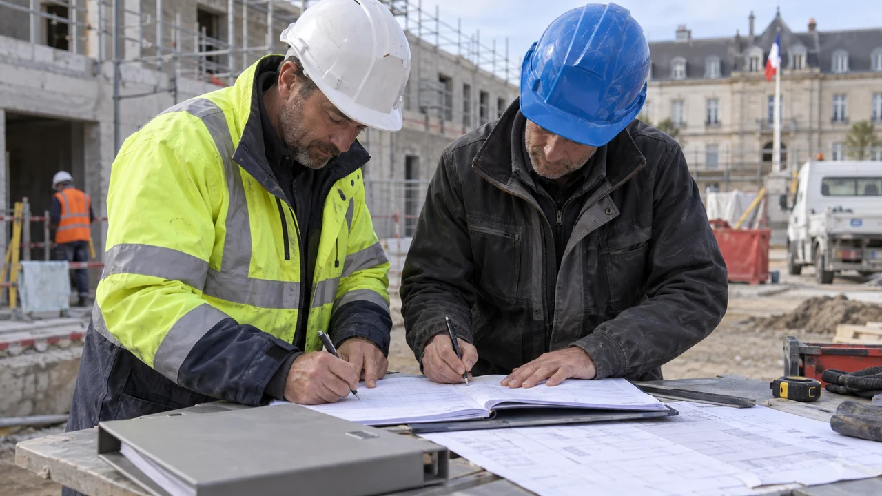 Registre de chantier encadré par le CCAG Travaux
