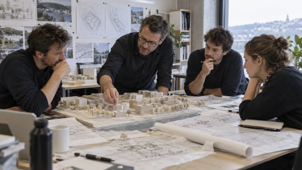 Architectes travaillant sur une mission d’esquisse
