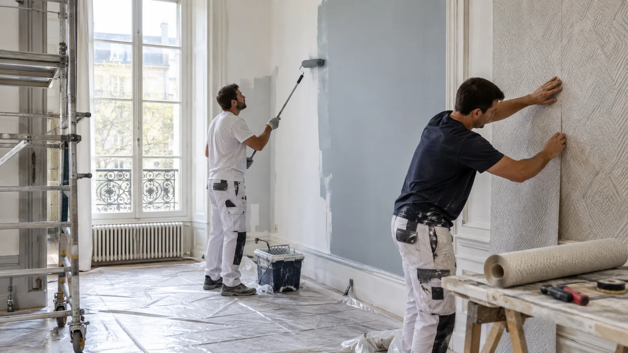 Travaux de peinture et revêtements muraux relevant du BT46