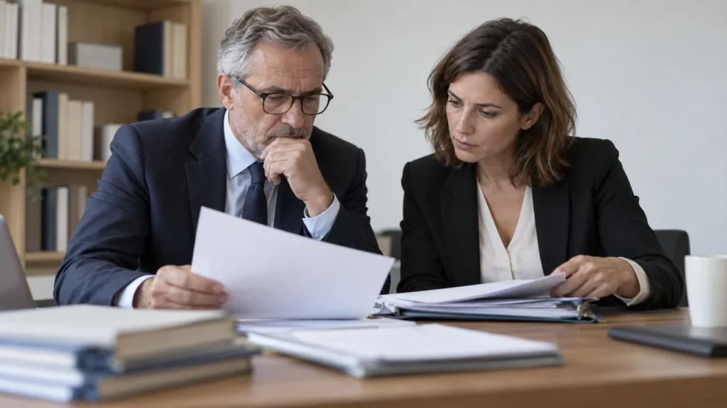 Juristes examinant un litige relatif à une délégation de service public
