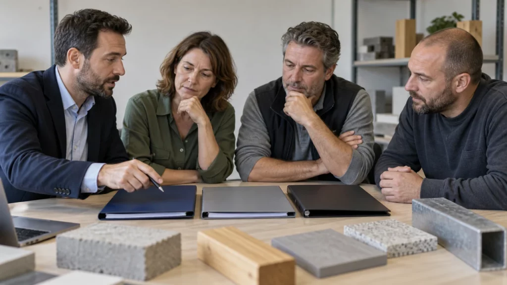 Dirigeants comparant plusieurs formes de collaboration entre entreprises
