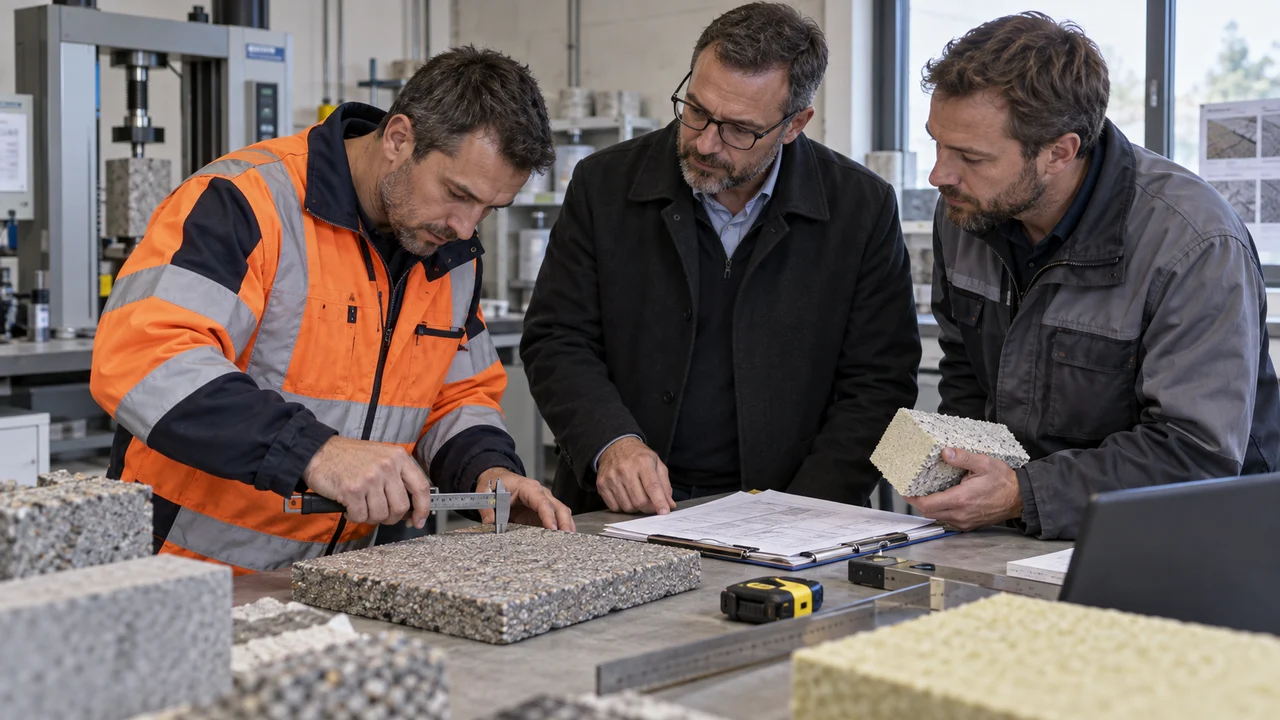 Contrôle d’un matériau de construction selon les critères du marché