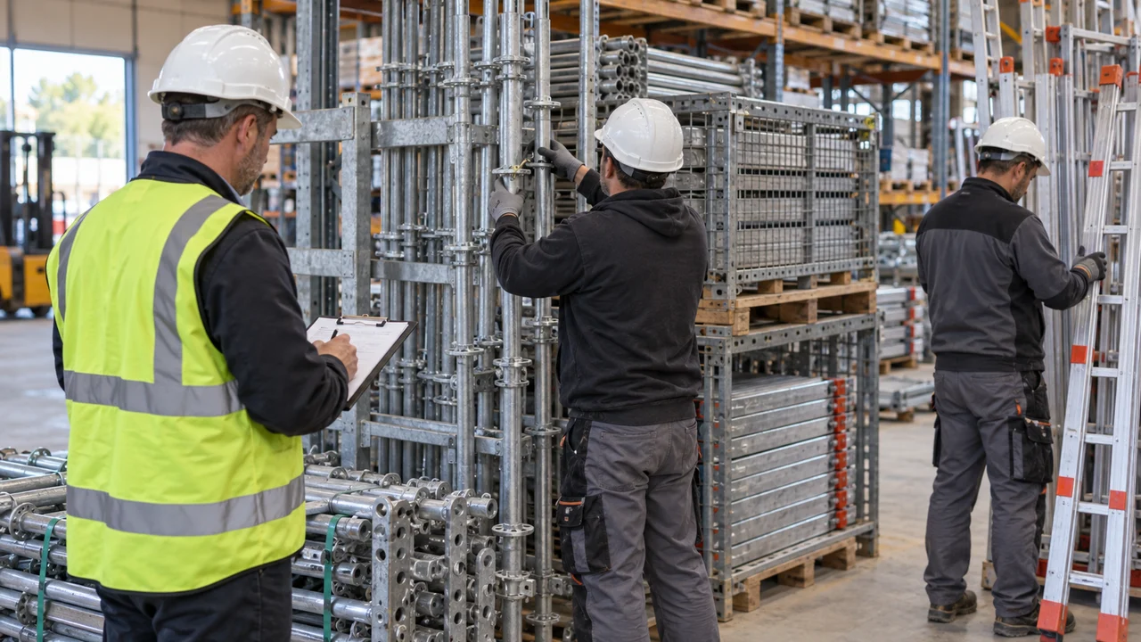 Inspection de sécurité d’équipements de construction en entrepôt
