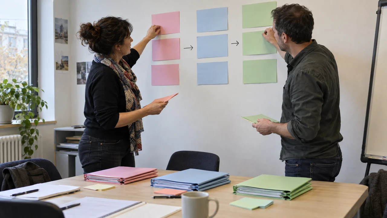 Équipe redéfinissant une offre modulaire de bilan de compétences