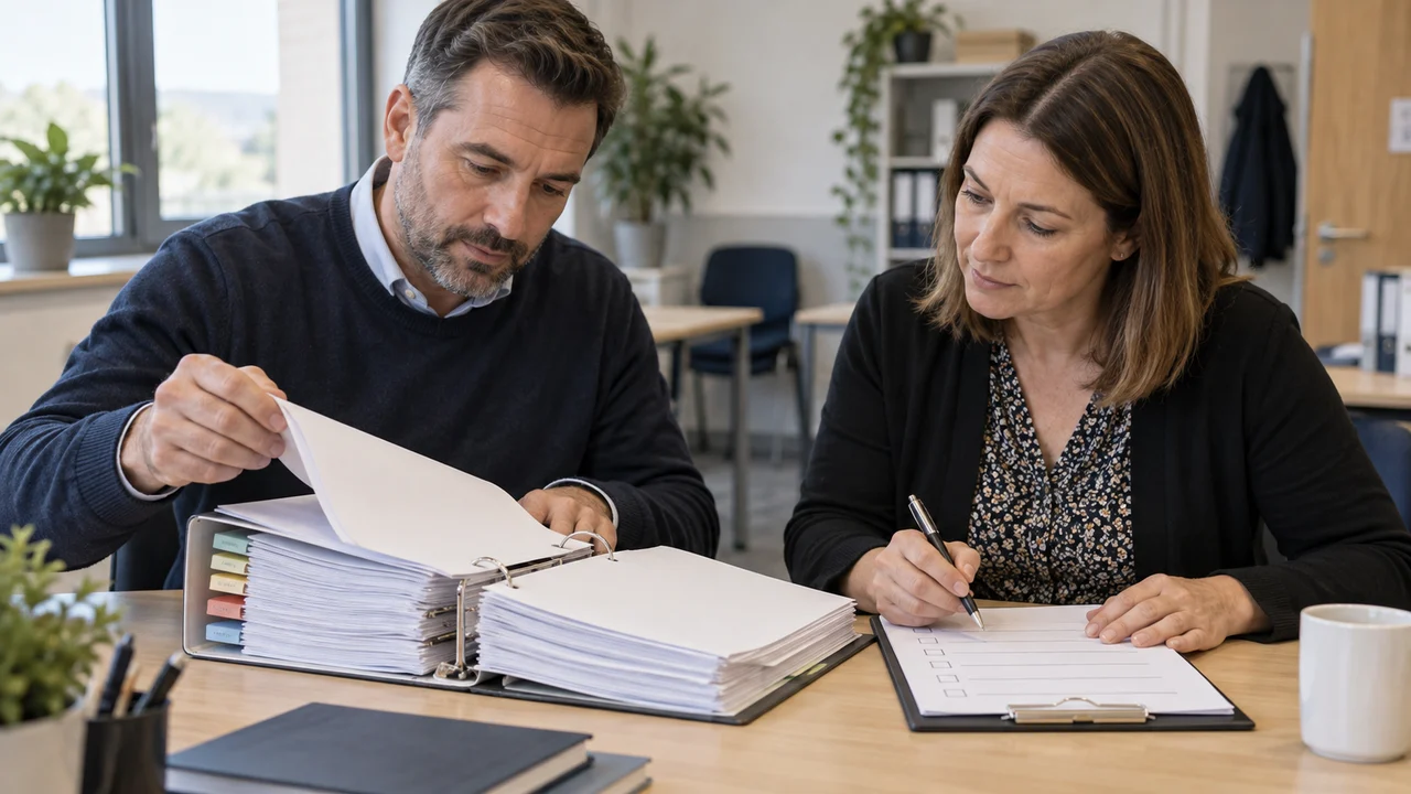 Dossier de formation organisé avec un index et des intercalaires
