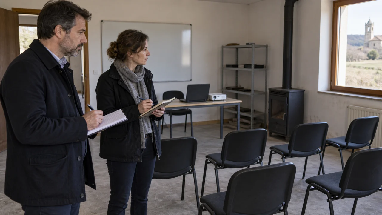 Inspection des limites d’accès dans un centre de formation rural
