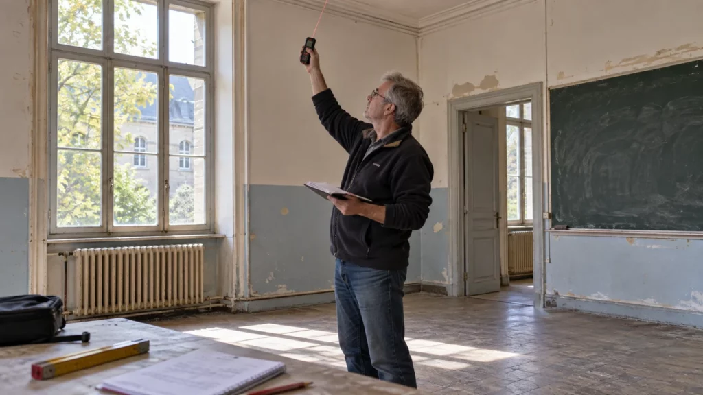 Métreur relevant les postes nécessaires au chiffrage d’une DPGF