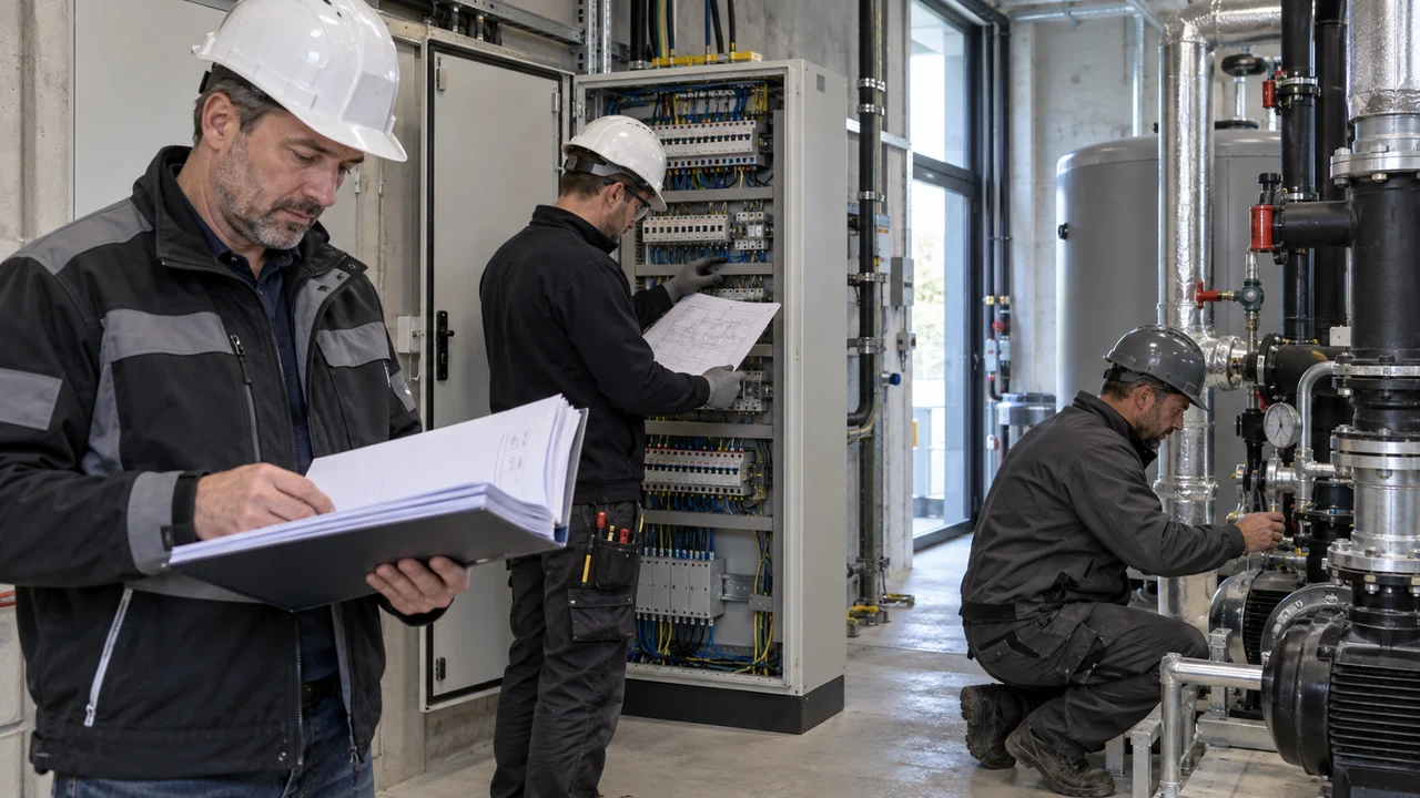Contrôles finaux du DOE dans un local technique