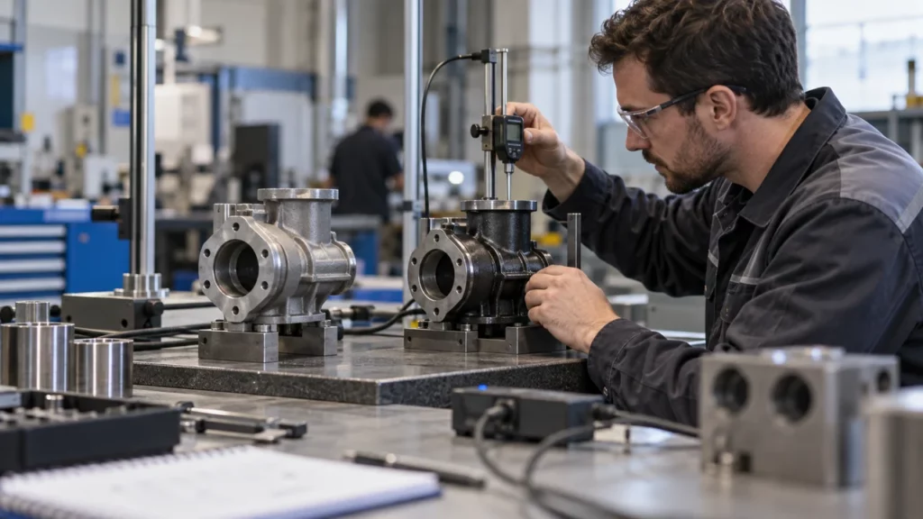 Technicien testant une variante technique face à la solution demandée
