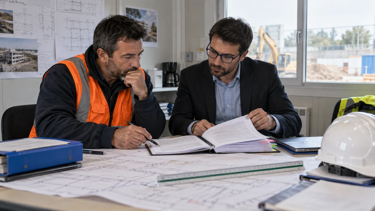 Entrepreneur et juriste vérifiant le cadre contractuel d’un avenant