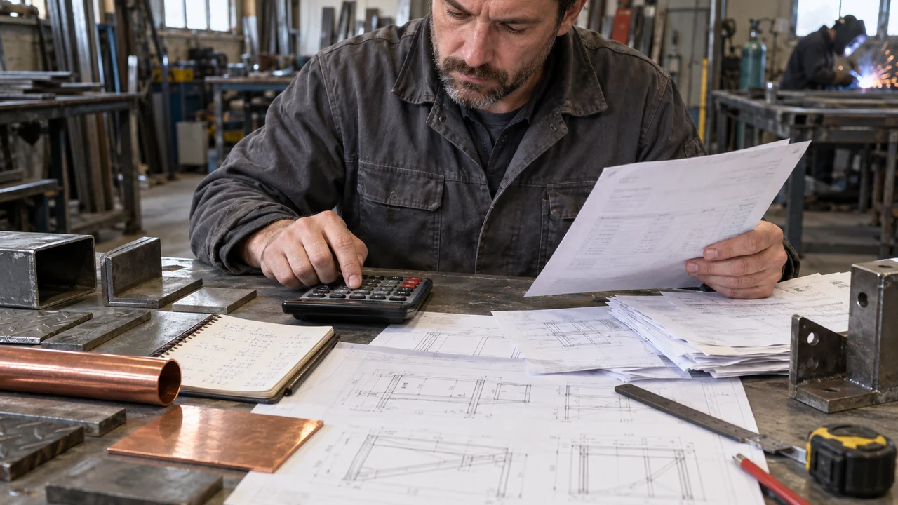 Métreur calculant l’impact d’un avenant sur le coût des matériaux