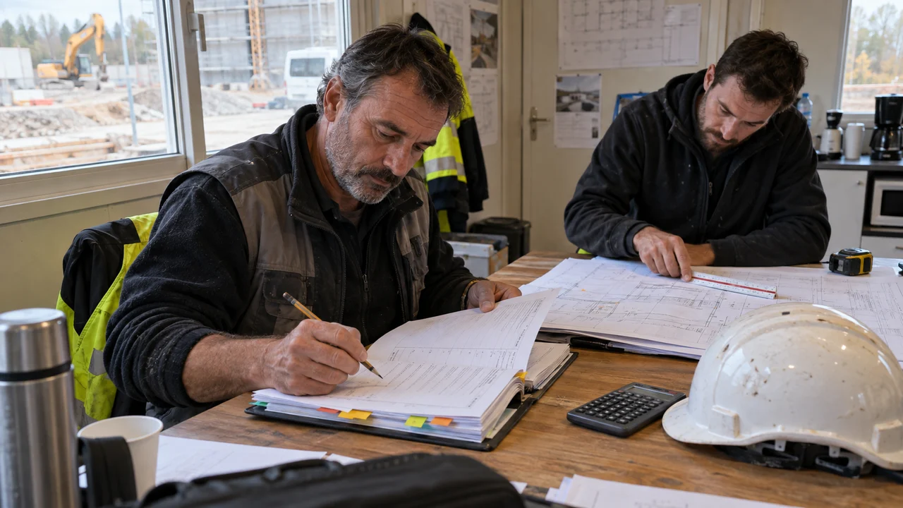 Conducteur de travaux contrôlant les erreurs à éviter avant de signer un avenant