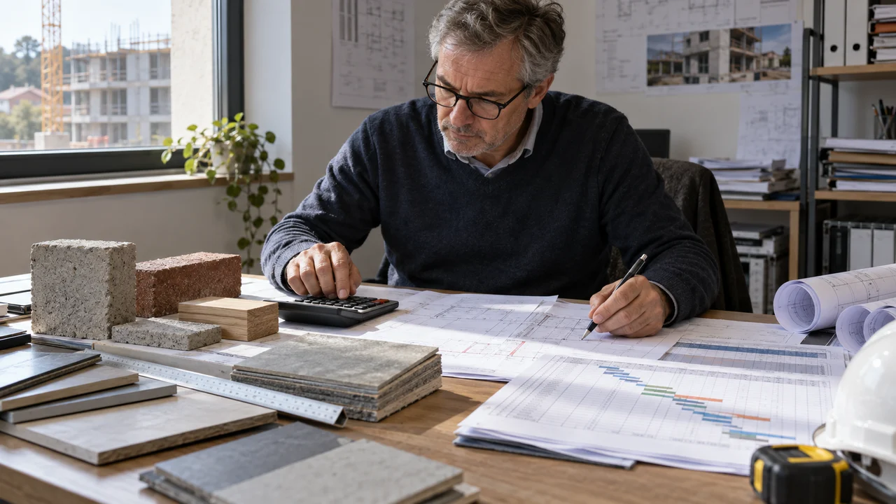 Économiste de la construction suivant les coûts et le calendrier d’un chantier
