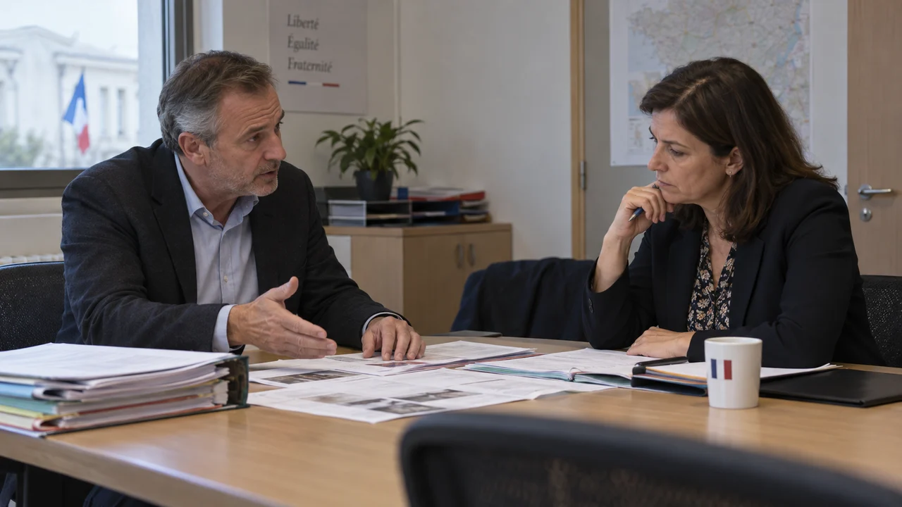 Dirigeant de PME présentant ses justificatifs de retard à l’acheteuse publique
