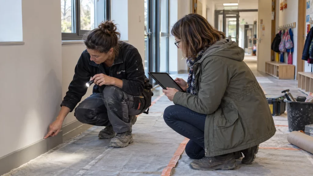 Inspection de fin de chantier avant la libération d’une retenue de garantie