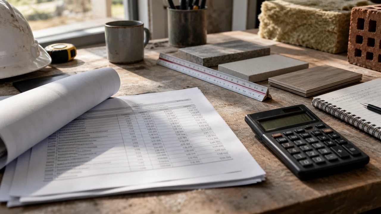 Bordereau de prix et échantillons de matériaux pour calculer l’indexation