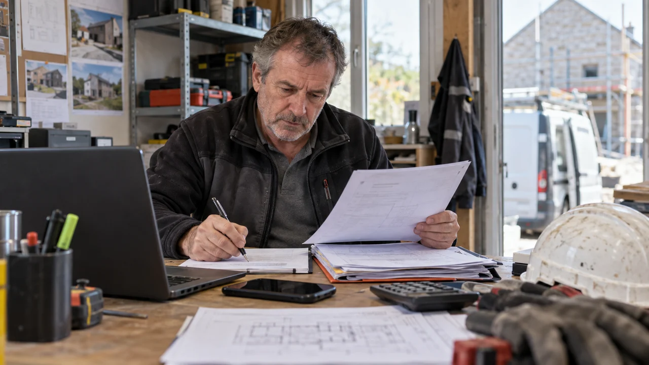 Dirigeant de PME préparant une relance pour récupérer sa retenue de garantie
