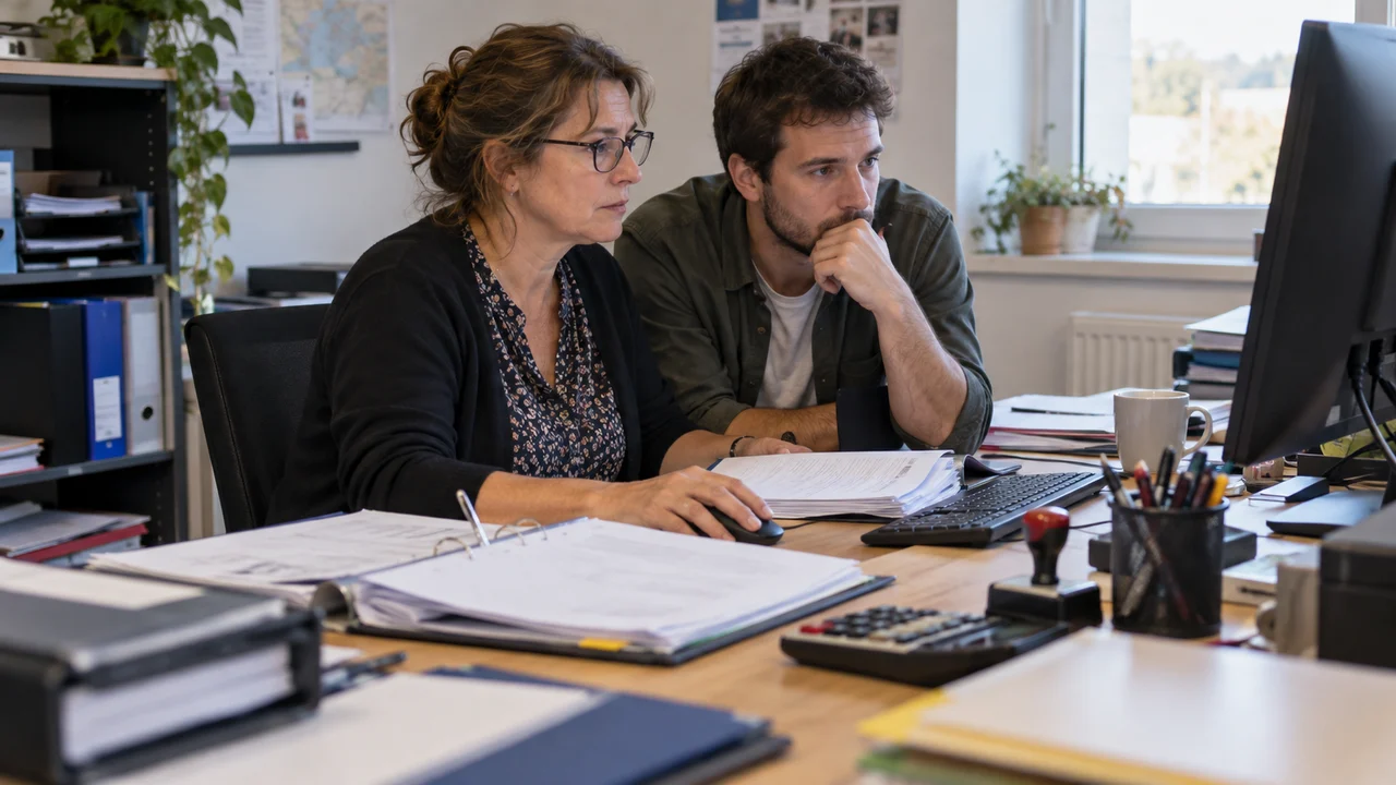 Équipe administrative de PME préparant la facturation électronique